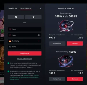 rejestracja w kasynie starda na stronie